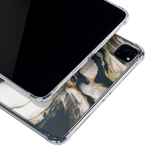 Copper and Black Marble Ink iPad Cases