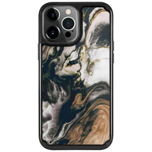 Copper and Black Marble Ink iPhone Cases