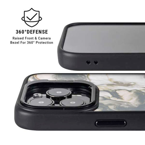 Copper and Black Marble Ink iPhone 13 Pro Kickstand Case