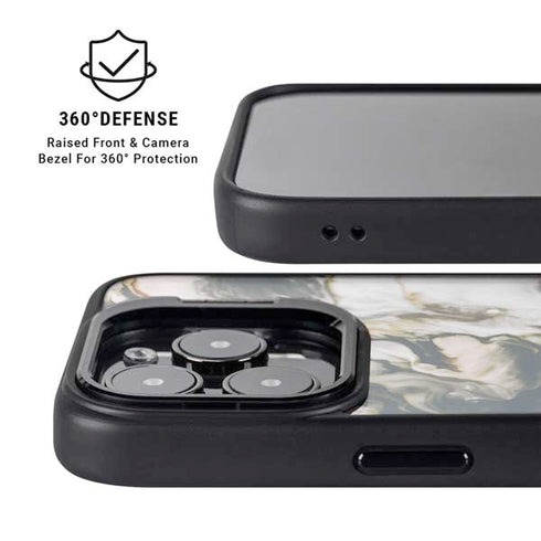 Copper and Black Marble Ink iPhone 13 Pro Max Kickstand Case