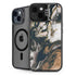 Copper and Black Marble Ink iPhone 14 Kickstand Case