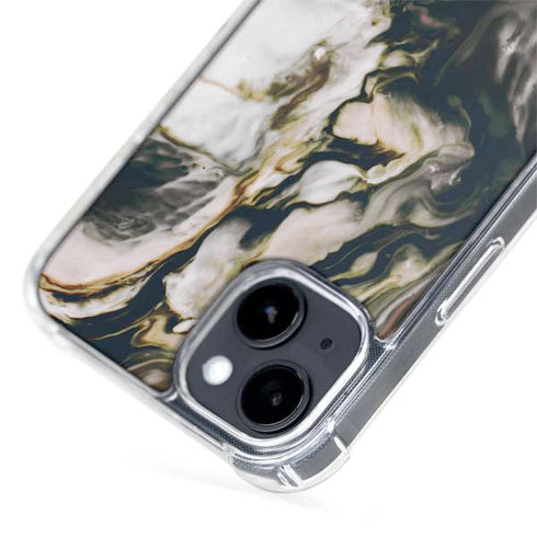 Copper and Black Marble Ink iPhone 14 MagSafe Case