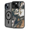 Copper and Black Marble Ink iPhone 14 Plus Kickstand Case