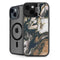 Copper and Black Marble Ink iPhone 15 Kickstand Case