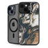 Copper and Black Marble Ink iPhone 15 Plus Kickstand Case