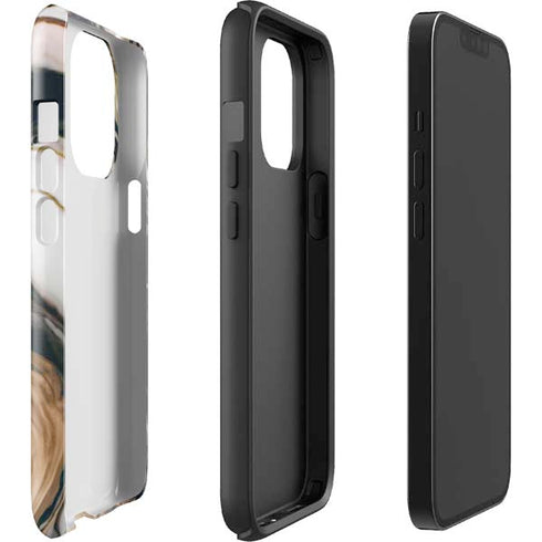 Copper and Black Marble Ink iPhone 15 Pro Impact Case