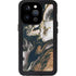 Copper and Black Marble Ink iPhone 15 Pro Waterproof Case