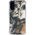 Copper and Black Marble Ink iPhone 16 Clear Case