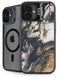 Copper and Black Marble Ink iPhone 16 Kickstand Case