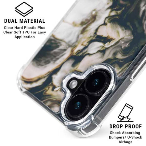 Copper and Black Marble Ink iPhone 16 MagSafe Case