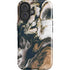 Copper and Black Marble Ink iPhone 16 Plus Impact Case