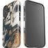 Copper and Black Marble Ink iPhone 16 Plus Impact Case