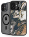Copper and Black Marble Ink iPhone 16 Plus Kickstand Case