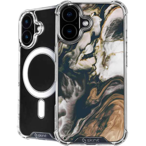 Copper and Black Marble Ink iPhone 16 Plus MagSafe Case