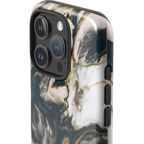 Copper and Black Marble Ink iPhone 16 Pro Impact Case