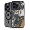 Copper and Black Marble Ink iPhone 16 Pro Kickstand Case