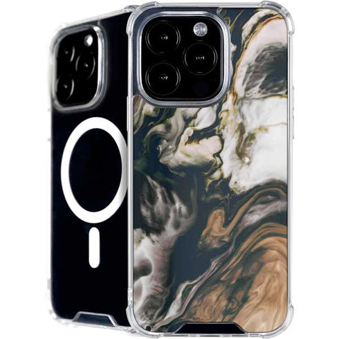Copper and Black Marble Ink iPhone 16 Pro MagSafe Case