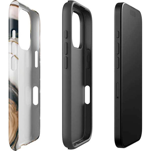 Copper and Black Marble Ink iPhone 16 Pro Max Impact Case