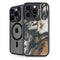 Copper and Black Marble Ink iPhone 16 Pro Max Kickstand Case