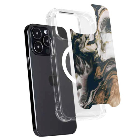 Copper and Black Marble Ink iPhone 16 Pro Max MagSafe Case