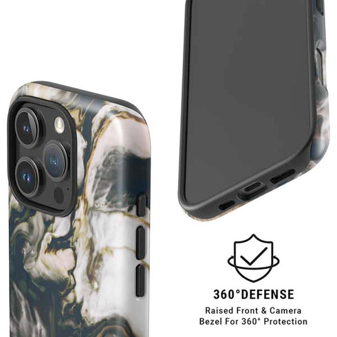 Copper and Black Marble Ink iPhone 16 Pro Max Magsafe Impact Case