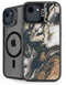 Copper and Black Marble Ink iPhone 16e Kickstand Case