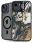 Copper and Black Marble Ink iPhone 16e Kickstand Case