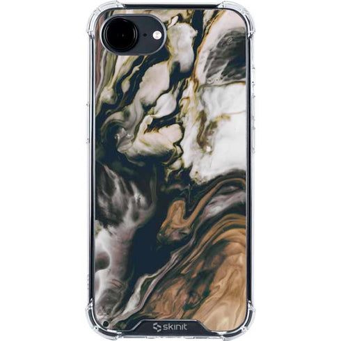 Copper and Black Marble Ink iPhone 16e Clear Case