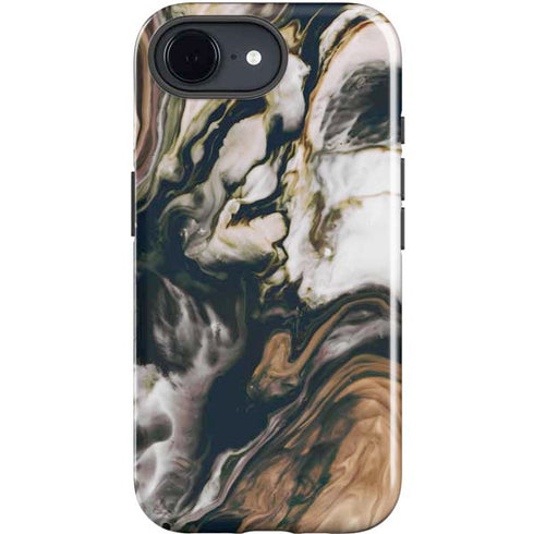 Copper and Black Marble Ink iPhone 16e Impact Case