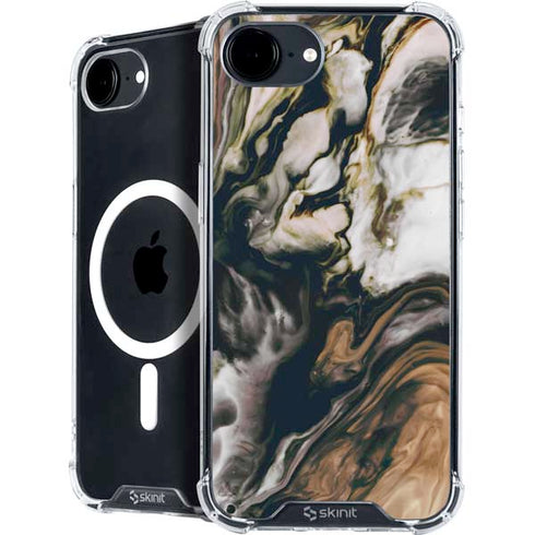 Copper and Black Marble Ink iPhone 16e MagSafe Case