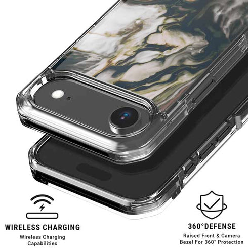Copper and Black Marble Ink iPhone 17 Air Clear Case