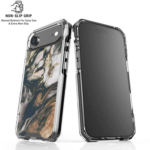 Copper and Black Marble Ink iPhone 17 Air Clear Case
