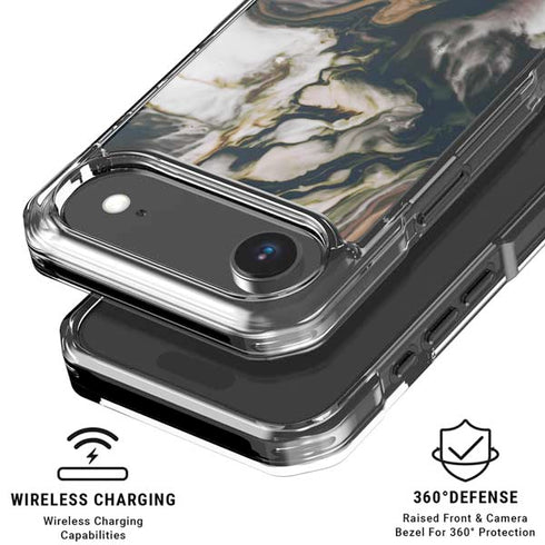 Copper and Black Marble Ink iPhone 17 Air MagSafe Case