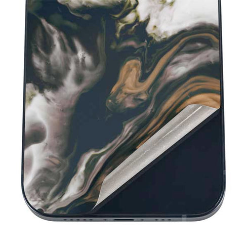 Copper and Black Marble Ink iPhone 17 Air Skin