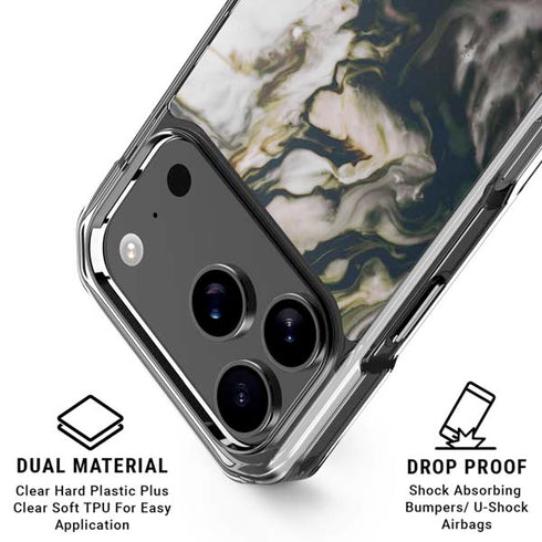 Copper and Black Marble Ink iPhone 17 Pro MagSafe Case