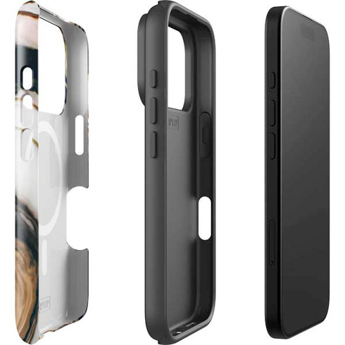 Copper and Black Marble Ink iPhone 17 Pro Magsafe Impact Case