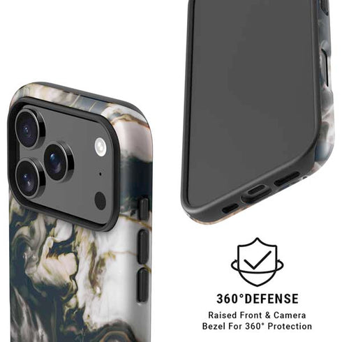 Copper and Black Marble Ink iPhone 17 Pro Magsafe Impact Case