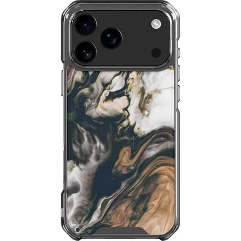 Copper and Black Marble Ink iPhone 17 Pro Max Clear Case