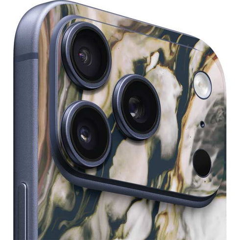 Copper and Black Marble Ink iPhone 17 Pro Max Skin