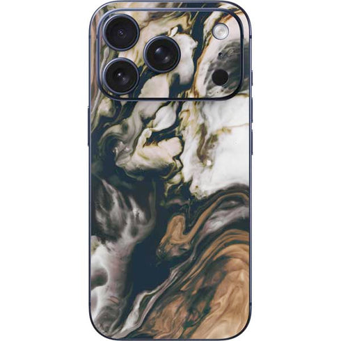 Copper and Black Marble Ink iPhone 17 Pro Skin