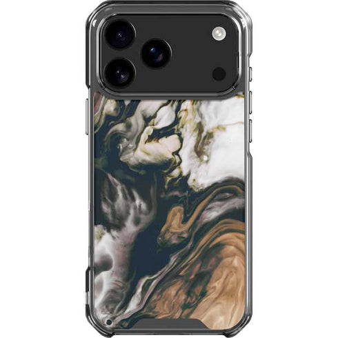 Copper and Black Marble Ink iPhone 18 Pro Max Clear Case