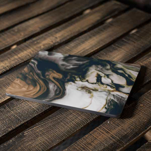 Copper and Black Marble Ink Apple MacBook Air Skin