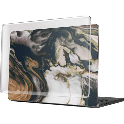 Copper and Black Marble Ink MacBook Pro 14in (2021-24) Case plus Skin