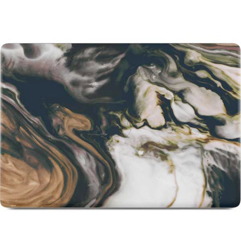 Copper and Black Marble Ink MacBook Skins