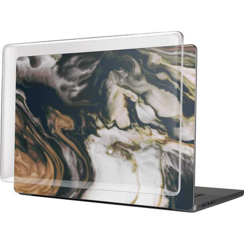 Copper and Black Marble Ink MacBook Cases