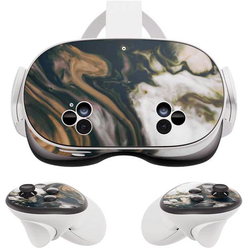Copper and Black Marble Ink Meta Quest 3S Skin
