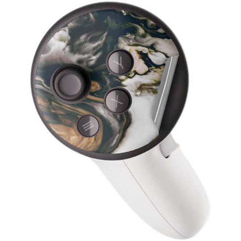 Copper and Black Marble Ink Meta Quest 3S Skin