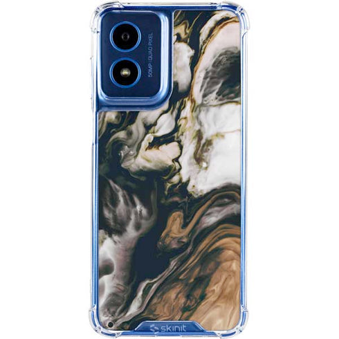 Copper and Black Marble Ink Moto G 5G (2024) Clear Case