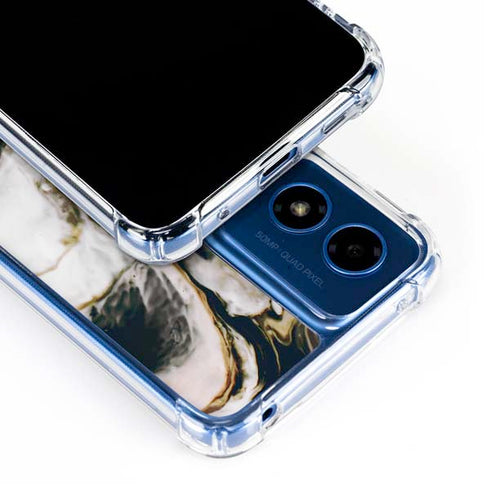 Copper and Black Marble Ink Moto G Play 4G (2024) Clear Case