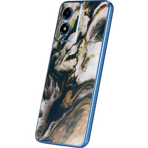 Copper and Black Marble Ink Moto G Play 4G (2024) Skin